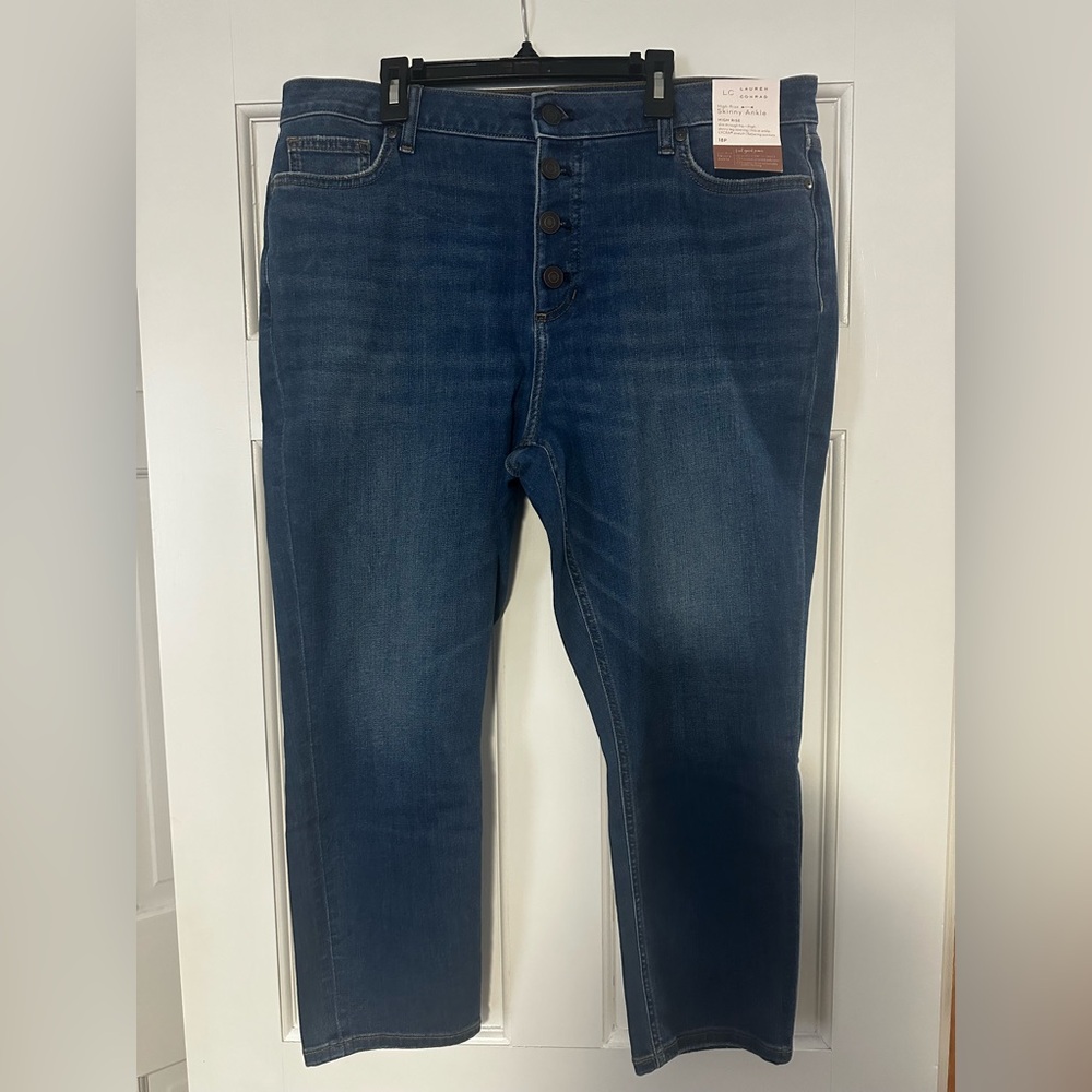 NWT LC Lauren Conrad High Rise Skinny Ankle Jeans 18P Petite